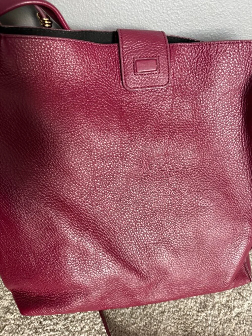 Stuart Weitzman Pebbled Leather Burgundy Hobo Bag